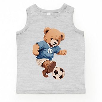 The Juniper Shop Watercolor Soccer Bear Toddler Tank