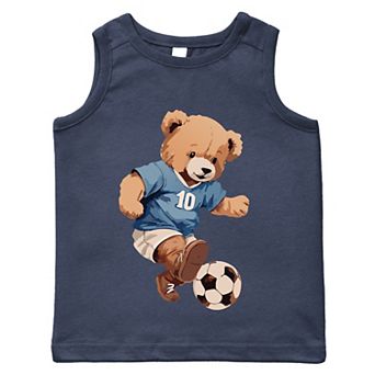 The Juniper Shop Watercolor Soccer Bear Toddler Tank