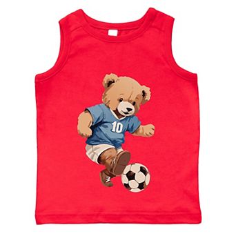 The Juniper Shop Watercolor Soccer Bear Toddler Tank