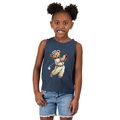 The Juniper Shop Watercolor Golf Bear Toddler Tank