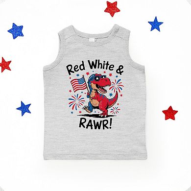 The Juniper Shop Red, White and Rawr Toddler Tank