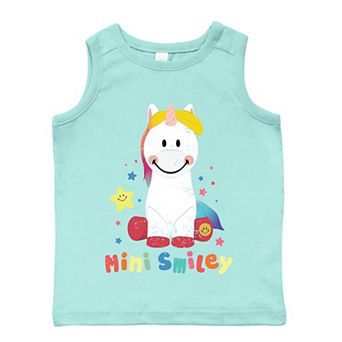 The Juniper Shop Mini Smiley Unicorn Distressed Toddler Tank