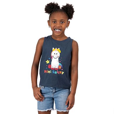 The Juniper Shop Mini Smiley Unicorn Distressed Toddler Tank