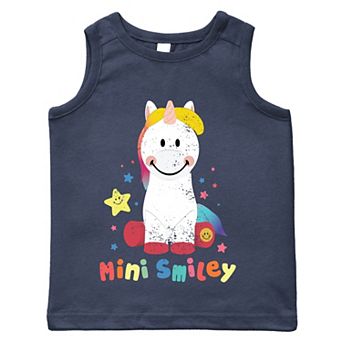 The Juniper Shop Mini Smiley Unicorn Distressed Toddler Tank