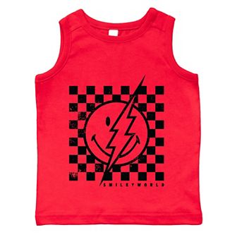 SmileyWorld Checkered Lightning Distressed - Toddler Graphic Tank