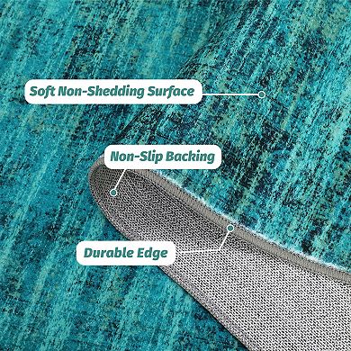 Garvee Vintage Washable Area Rug Non Slip Area Rug Stain Resistant Bodered Capert for Home