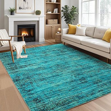 Garvee Vintage Washable Area Rug Non Slip Area Rug Stain Resistant Bodered Capert for Home