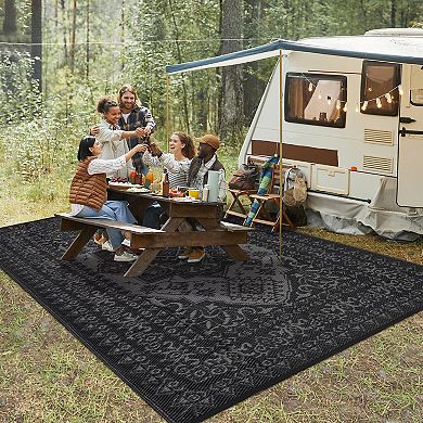 Garvee Outdoor Area Rugs Moroccan Foldable Rugs for RV Trip Picnic Camping