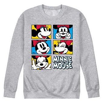 Men's Disney's Minnie Mouse Face Grid Fleece Sweatshirt