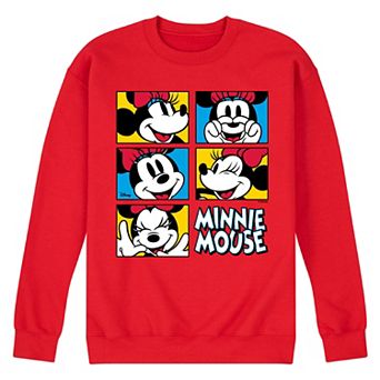 Men's Disney's Minnie Mouse Face Grid Fleece Sweatshirt