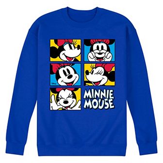 Men's Disney's Minnie Mouse Face Grid Fleece Sweatshirt