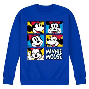 Men's Disney's Minnie Mouse Face Grid Fleece Sweatshirt