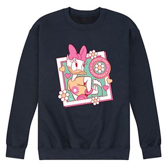 Men's Disney's Daisy Duck Flower Frame Fleece Sweatshirt