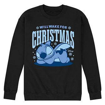 Men's Disney's Lilo & Stitch Will Wake For Christmas Fleece Sweatshirt
