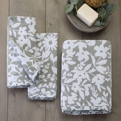 SKL Home 2-piece Bedford Floral Jacquard Hand Towel or Bath Towel Set