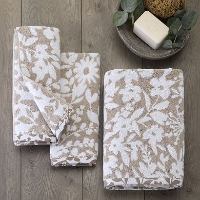 SKL Home Bedford Floral Jacquard Bath Towel or Hand Towels Set