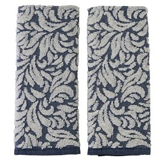 SKL Home Renan Jacquard Blue Oxford Bath Towel or Hand Towel