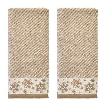 SKL Home 2 pc Heather Snowflake Jacquard Hand Towel Set