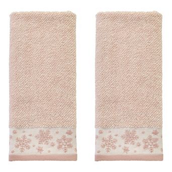 SKL Home 2 pc Heather Snowflake Jacquard Hand Towel Set