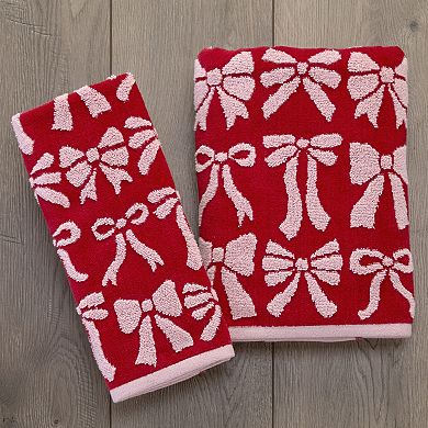 SKL Home Bow Jacquard Towel Set of 2