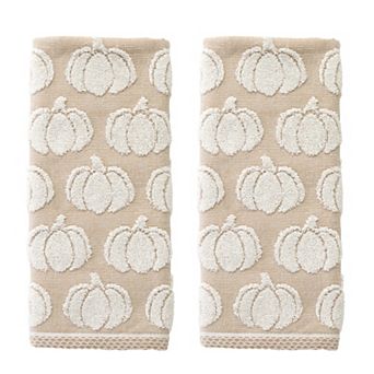 SKL Home 2 pc Pumpkin Jacquard Hand Towel Set