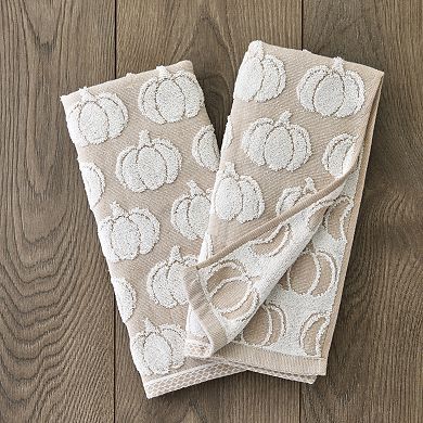 SKL Home 2-piece Pumpkin Jacquard Hand Towel Set
