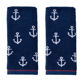SKL Home 2 pc Anchor Jacquard Hand Towel Set