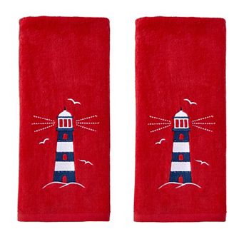 SKL Home 2 pc Lighthouse Embroidered Hand Towel Set