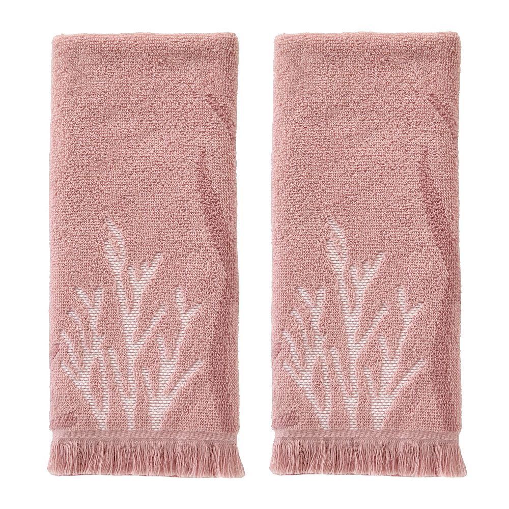 SKL Home 2-piece Ocean Coral Sculpted Jacquard Hand Towel Set