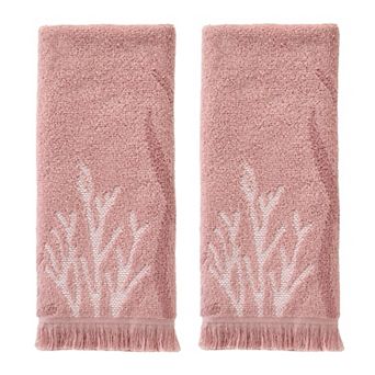 SKL Home 2 pc Ocean Coral Sculpted Jacquard Hand Towel Set