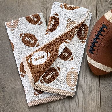 SKL Home 2-piece Football Jacquard Hand Towel Set
