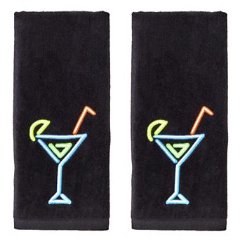 SKL Home 2 pc Neon Cocktail Embroidered Hand Towel Set
