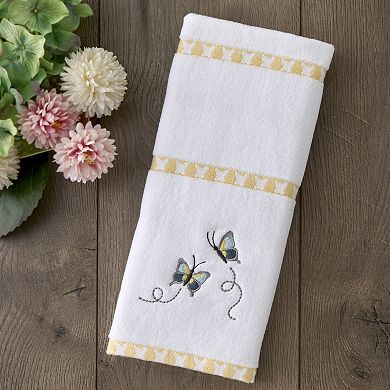 SKL Home Dancing Butterflies Embroidered Towel Set of 2