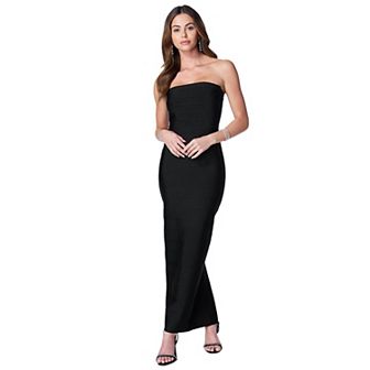 Women's bebe Strapless Bandage Maxi Dress