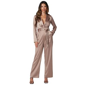 Women's bebe Satin Blazer Jumpsuit