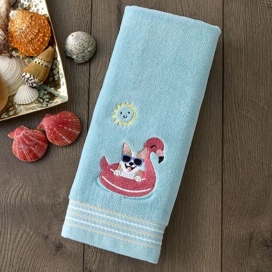 SKL Home Floating Corgi Embroidered Towel Set of 2