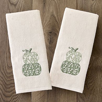 SKL Home 2-pc. Scroll Pumpkin Embroidered Hand Towel Set