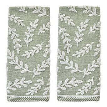 SKL Home 2 pc Leaf Sprig Jacquard Hand Towel Set