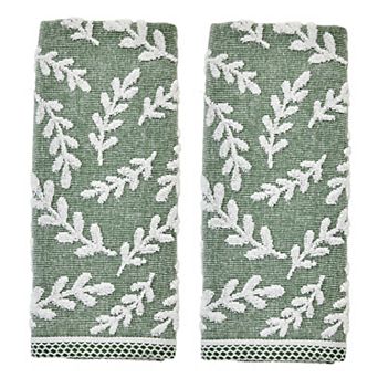 SKL Home 2 pc Leaf Sprig Jacquard Hand Towel Set