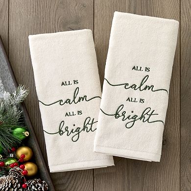 SKL Home 2-pc. All Is Calm Embroidered Christmas Hand Towel Set