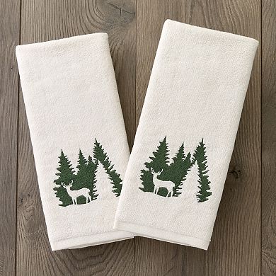 SKL Home 2-pc. Deer Spruce Embroidered Hand Towel Set