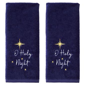 SKL Home 2 pc O Holy Night Embroidered Christmas Hand Towel Set