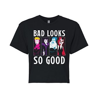 Juniors' Disney Villains Bad Looks So Good Cropped Tee