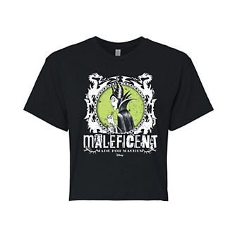 Juniors' Disney's Sleeping Beauty Maleficent Made For Mayhem Cropped Tee