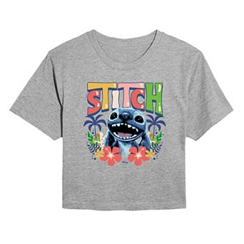 Juniors' Disney's Lilo & Stitch Live Action Hawaiian Cropped Tee