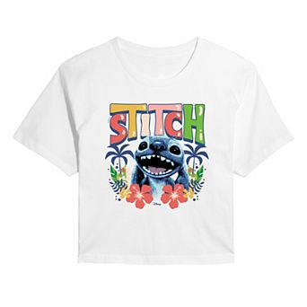 Juniors' Disney's Lilo & Stitch Live Action Hawaiian Cropped Tee