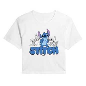 Juniors' Disney's Lilo & Stitch Poses Cropped Tee