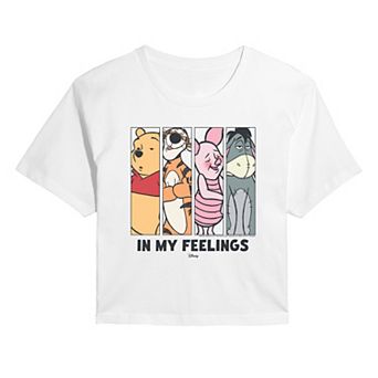 Juniors' Disney's Winnie The Pooh In My Feelings Cropped Tee