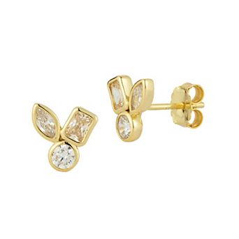 Sunkissed Sterling Sterling Silver Cubic Zirconia Cluster Stud Earrings
