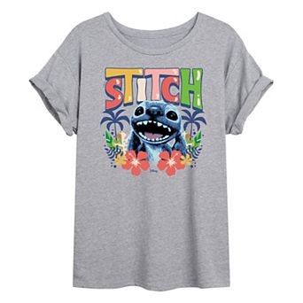 Juniors' Disney's Lilo & Stitch Live Action Oversized Tee